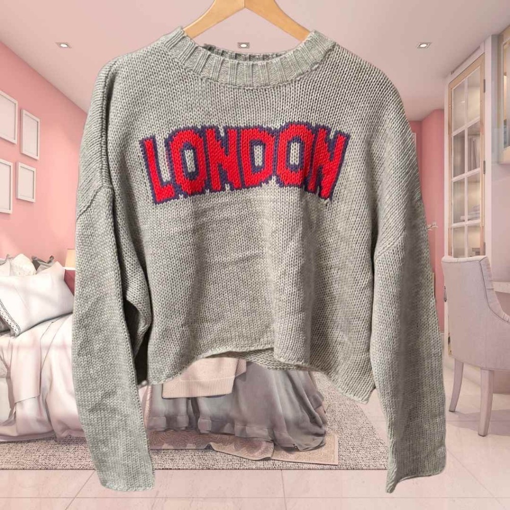 London sweater gray slightly cropped